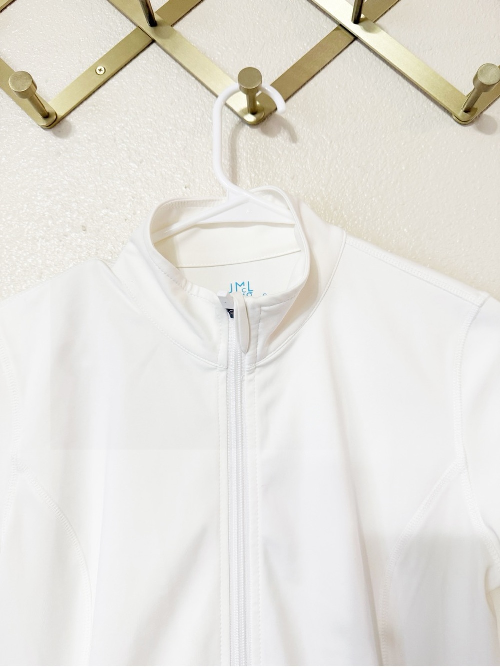 J. McLaughlin Performance Cream Off White Full Zip Long Sleeve Active Jacket - Picture 2 of 5